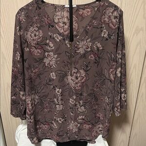 Maurices Mauve Floral Blouse